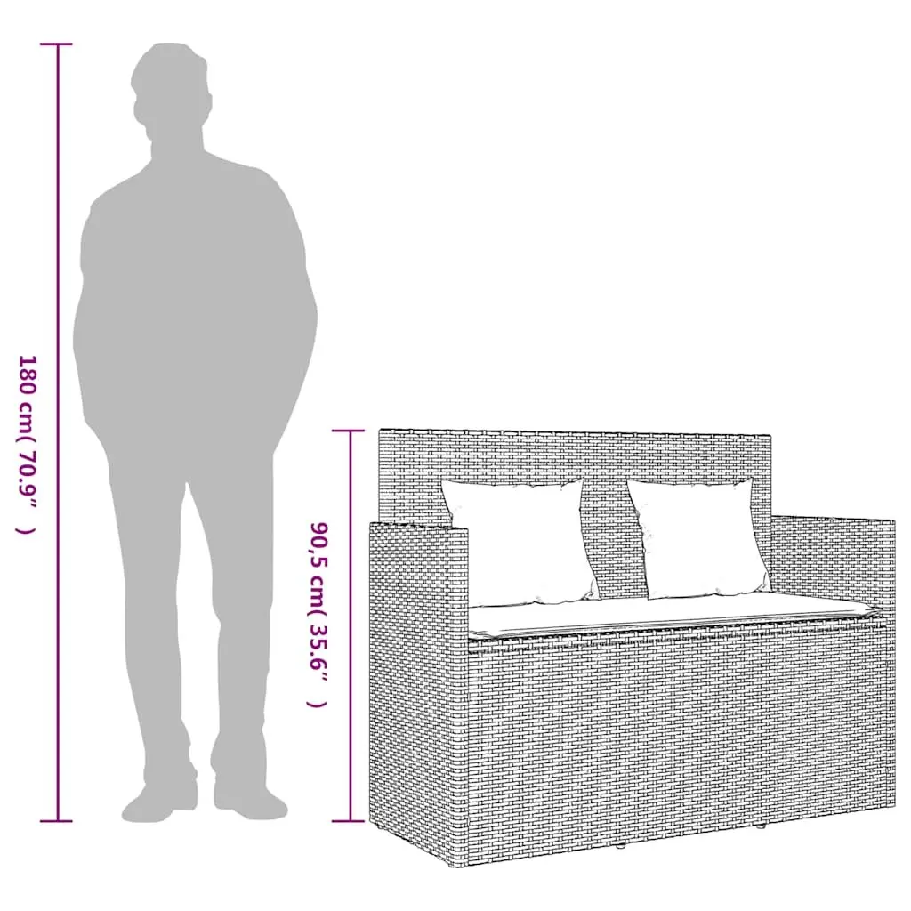 Garden Bench with Storage Cushion in Grey