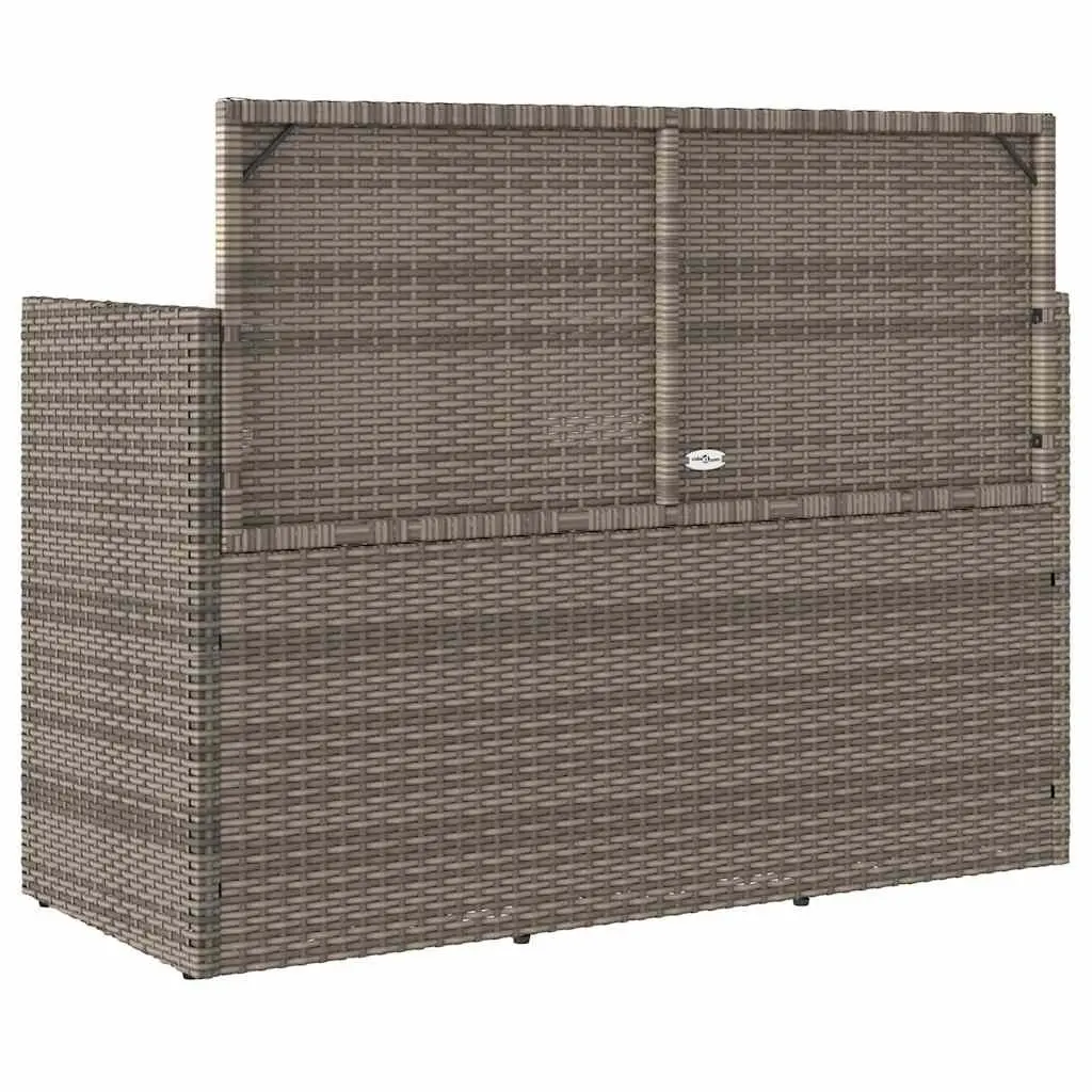 Garden Bench with Storage Cushion in Grey