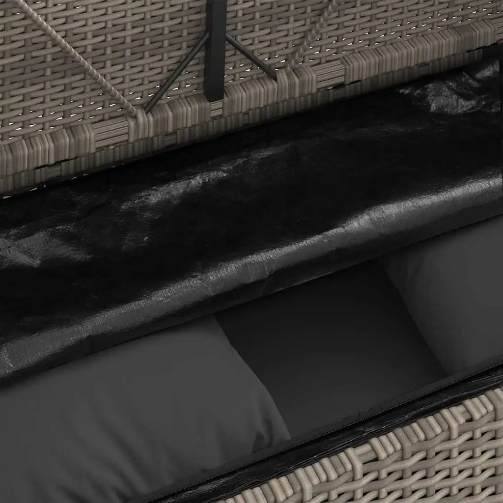 Garden Bench with Storage Cushion in Grey
