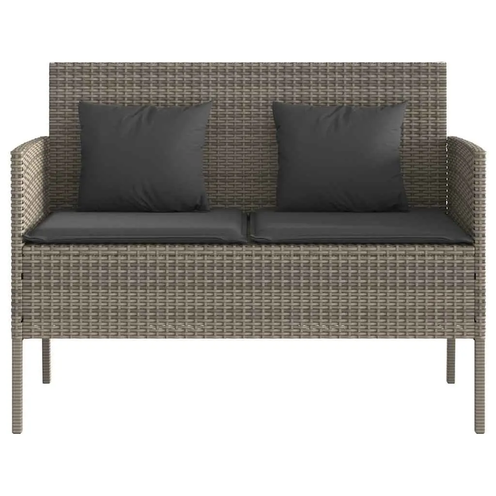 Grey Garden Bench with Storage Cushion