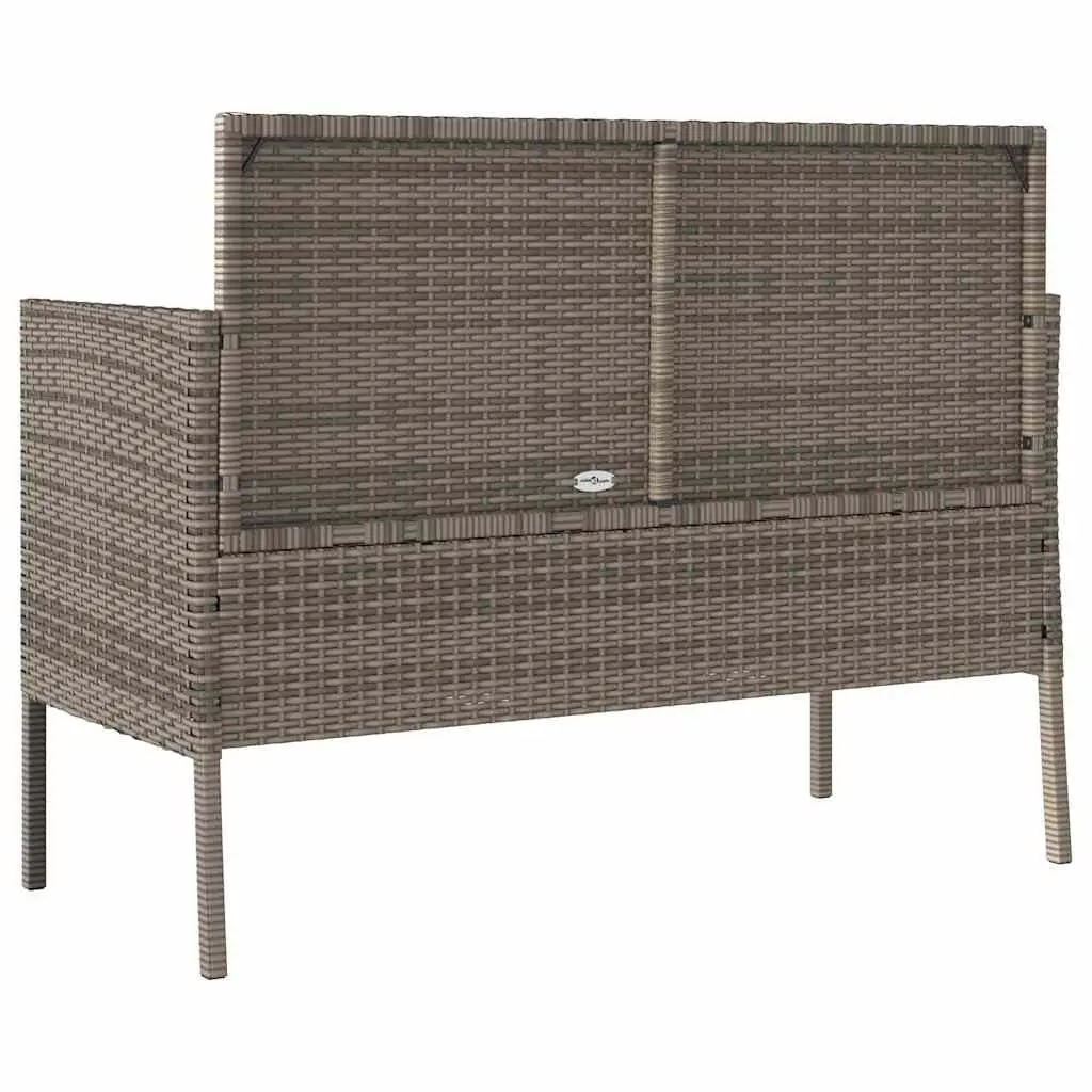 Grey Garden Bench with Storage Cushion