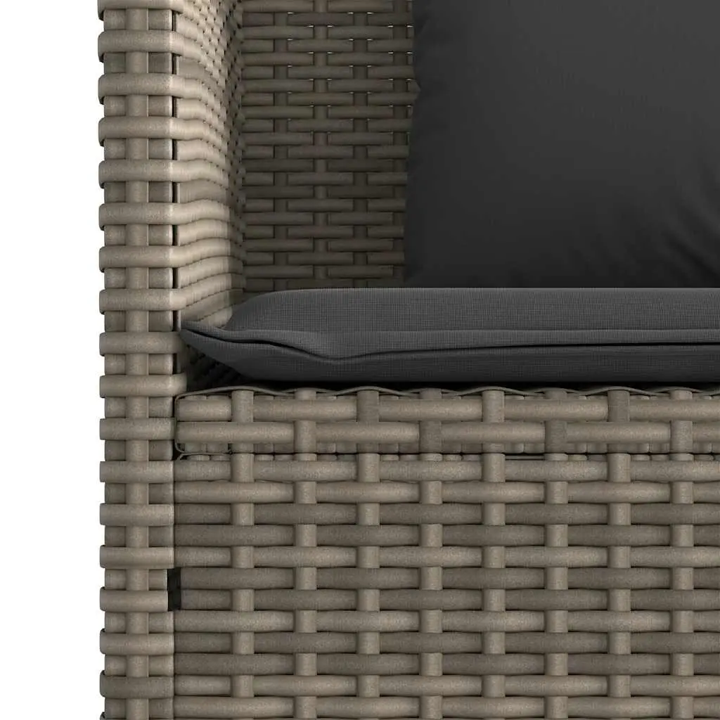 Grey Garden Bench with Storage Cushion