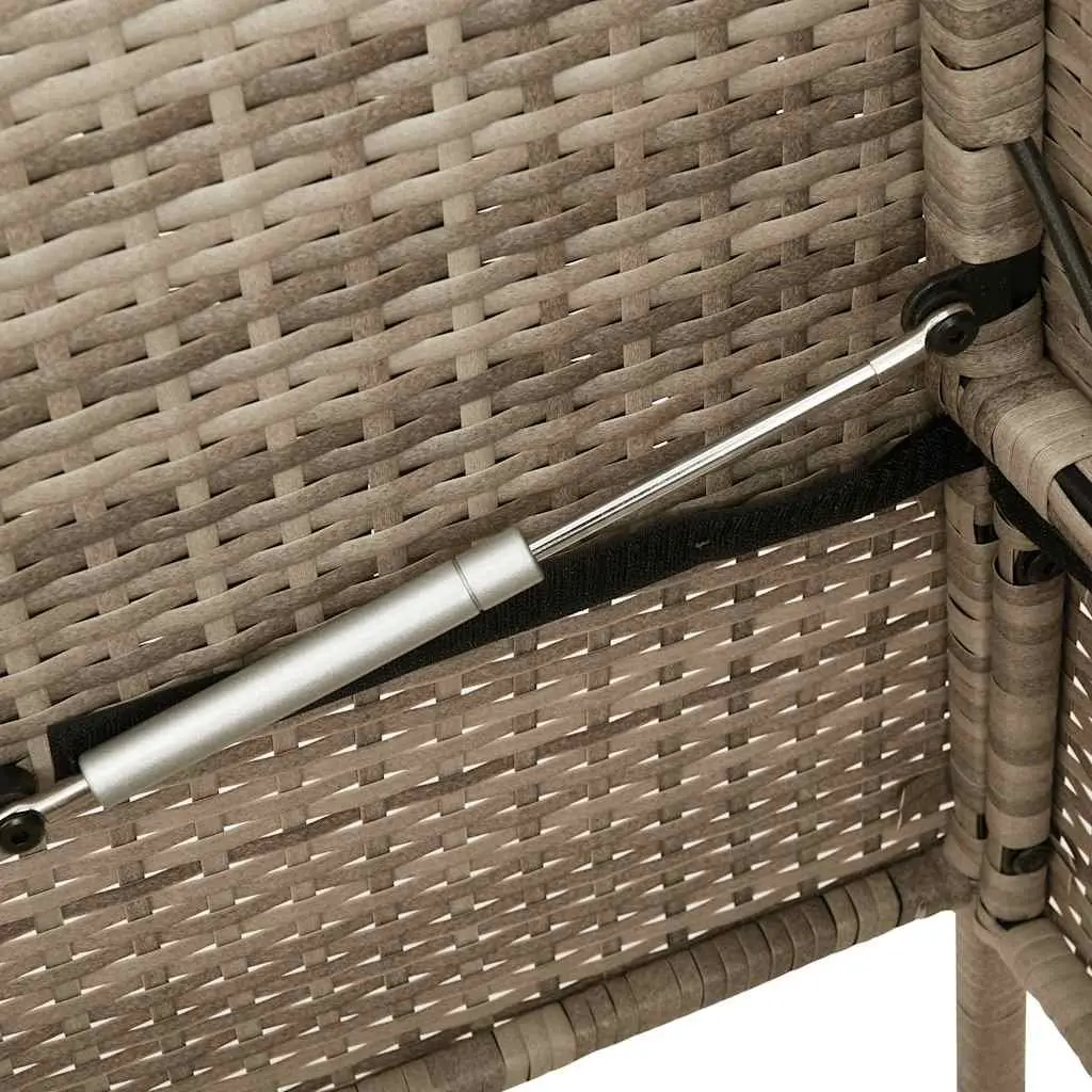 Beige Poly Rattan Garden Bench with Padded Cushion