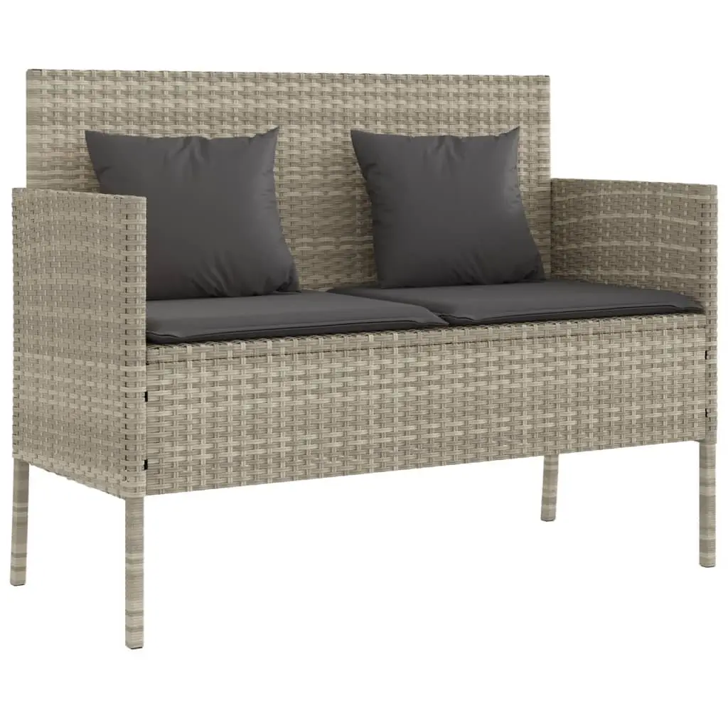 Garden Bench with Storage and Cushioned Seat