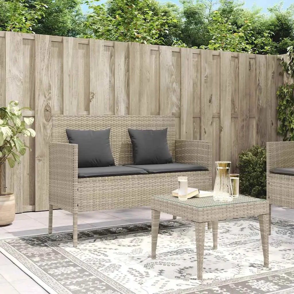 Garden Bench with Storage and Cushioned Seat