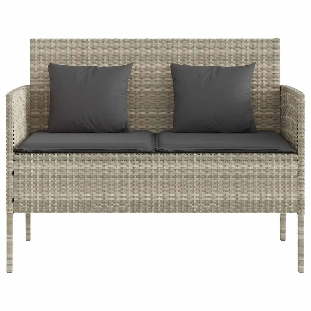 Garden Bench with Storage and Cushioned Seat