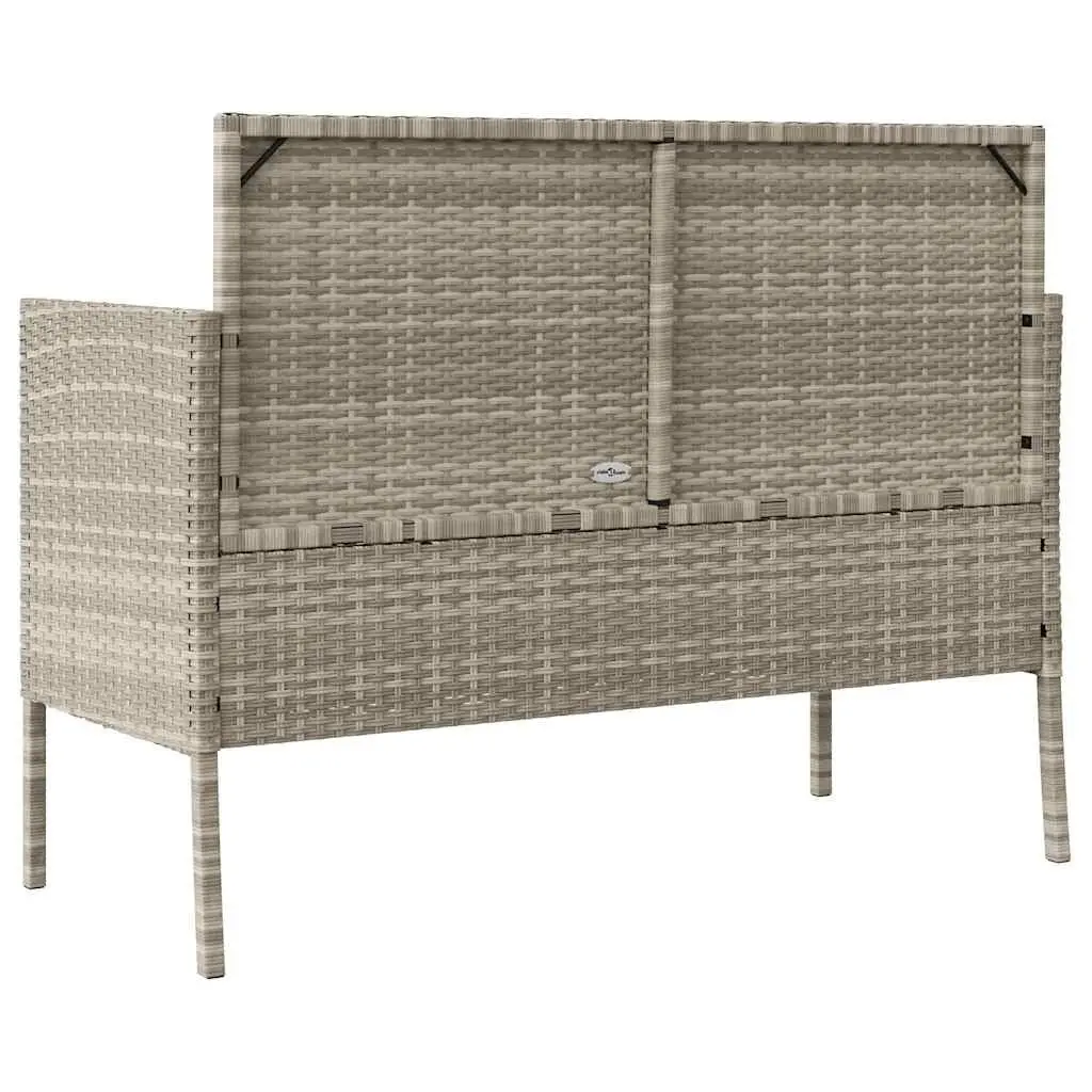 Garden Bench with Storage and Cushioned Seat