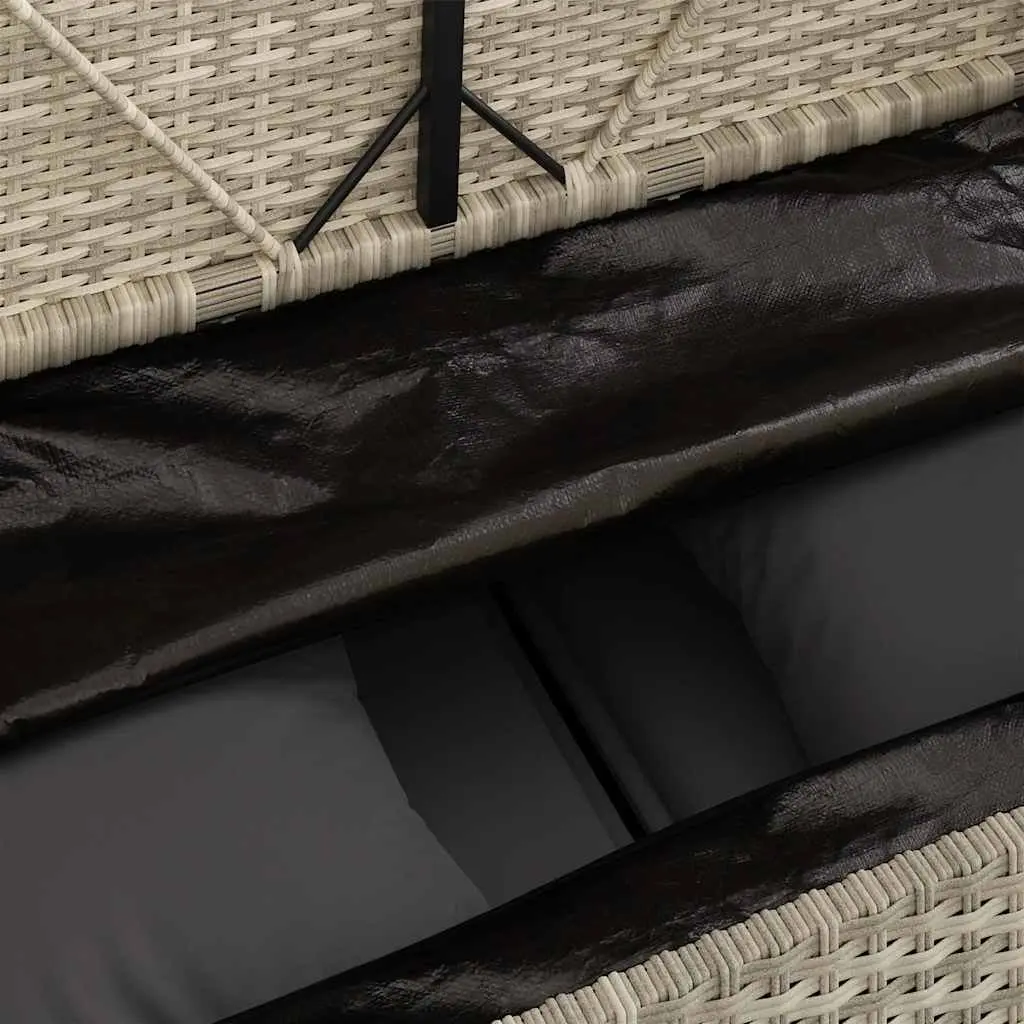 Garden Bench with Storage and Cushioned Seat