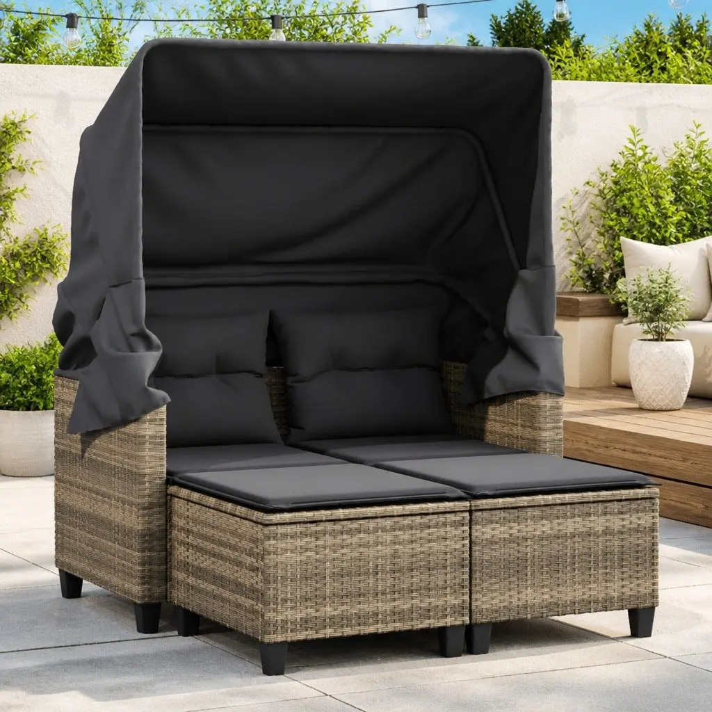 2-Seater Outdoor Garden Sofa with Canopy