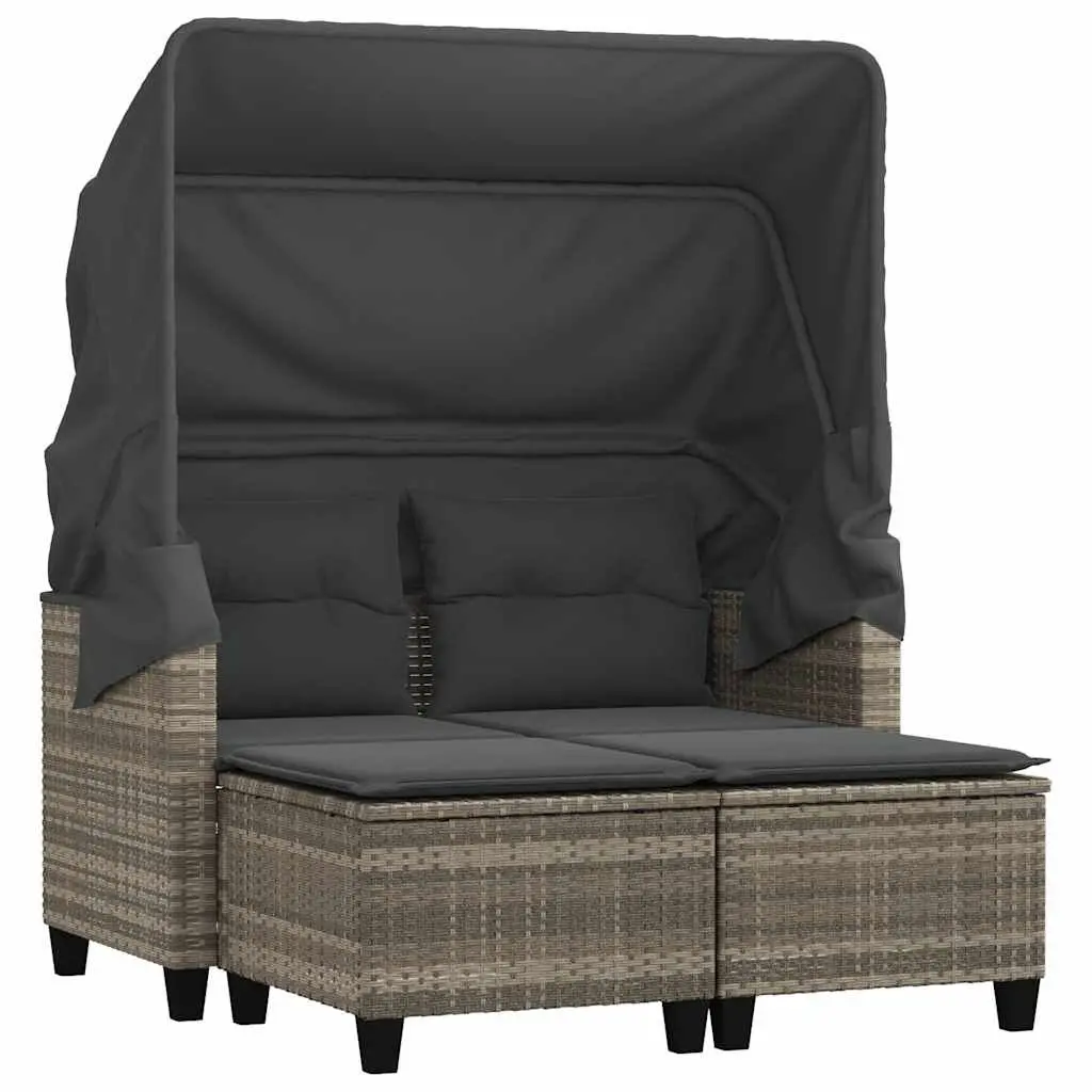 2-Seater Outdoor Garden Sofa with Canopy