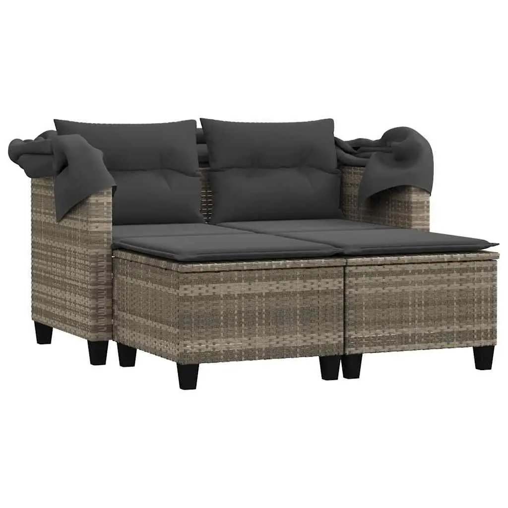 2-Seater Outdoor Garden Sofa with Canopy