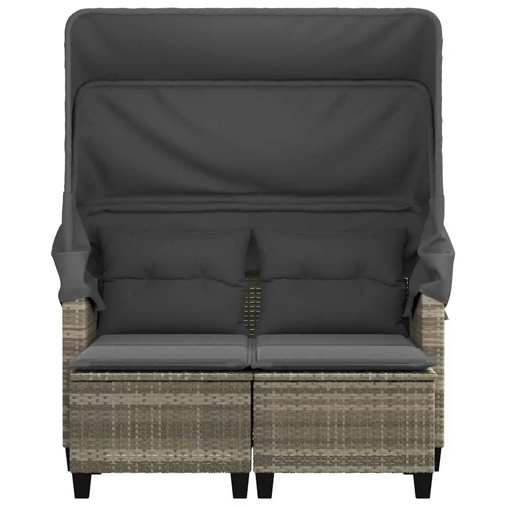2-Seater Outdoor Garden Sofa with Canopy