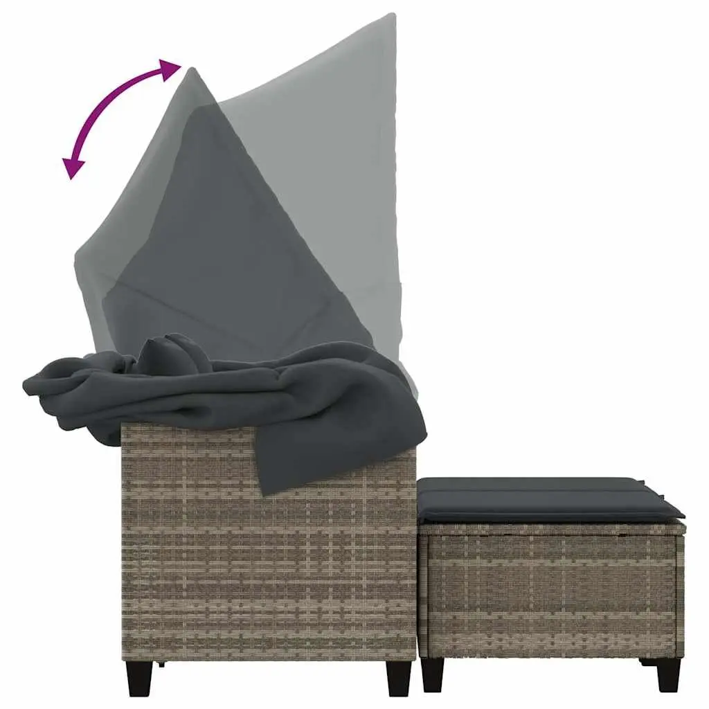 2-Seater Outdoor Garden Sofa with Canopy