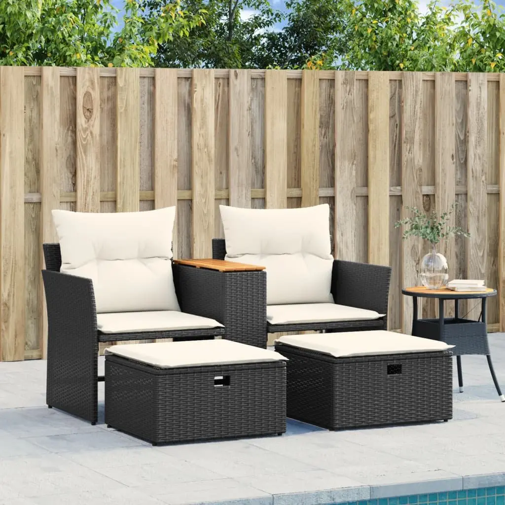 Outdoor Garden Sofa Set with Stools and Table