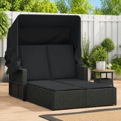 Premium Double Sun Lounger with Adjustable Canopy