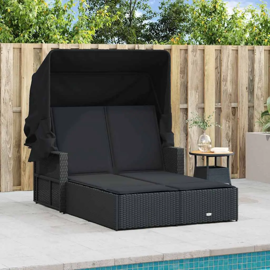 Double Sun Lounger with Adjustable Canopy