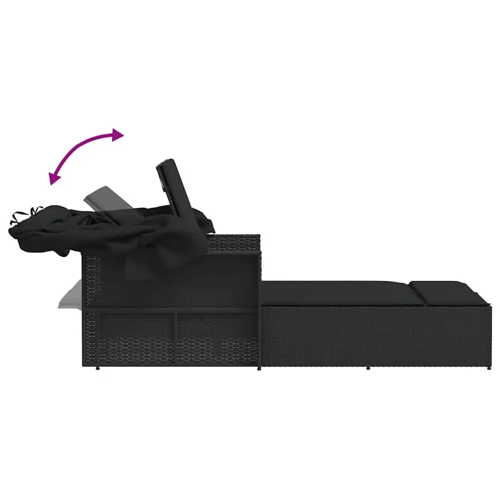Double Sun Lounger with Adjustable Canopy