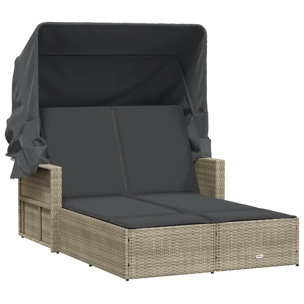 Double Sun Lounger with Adjustable Canopy