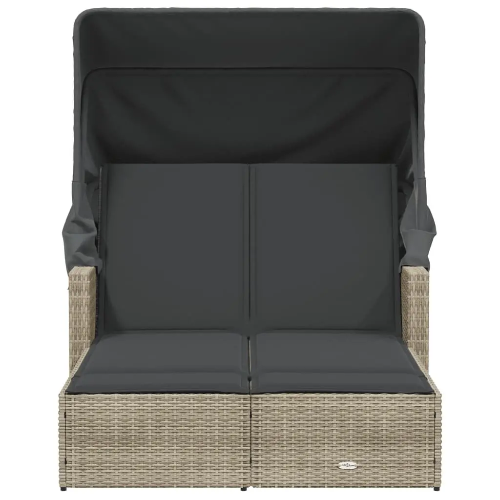 Double Sun Lounger with Adjustable Canopy