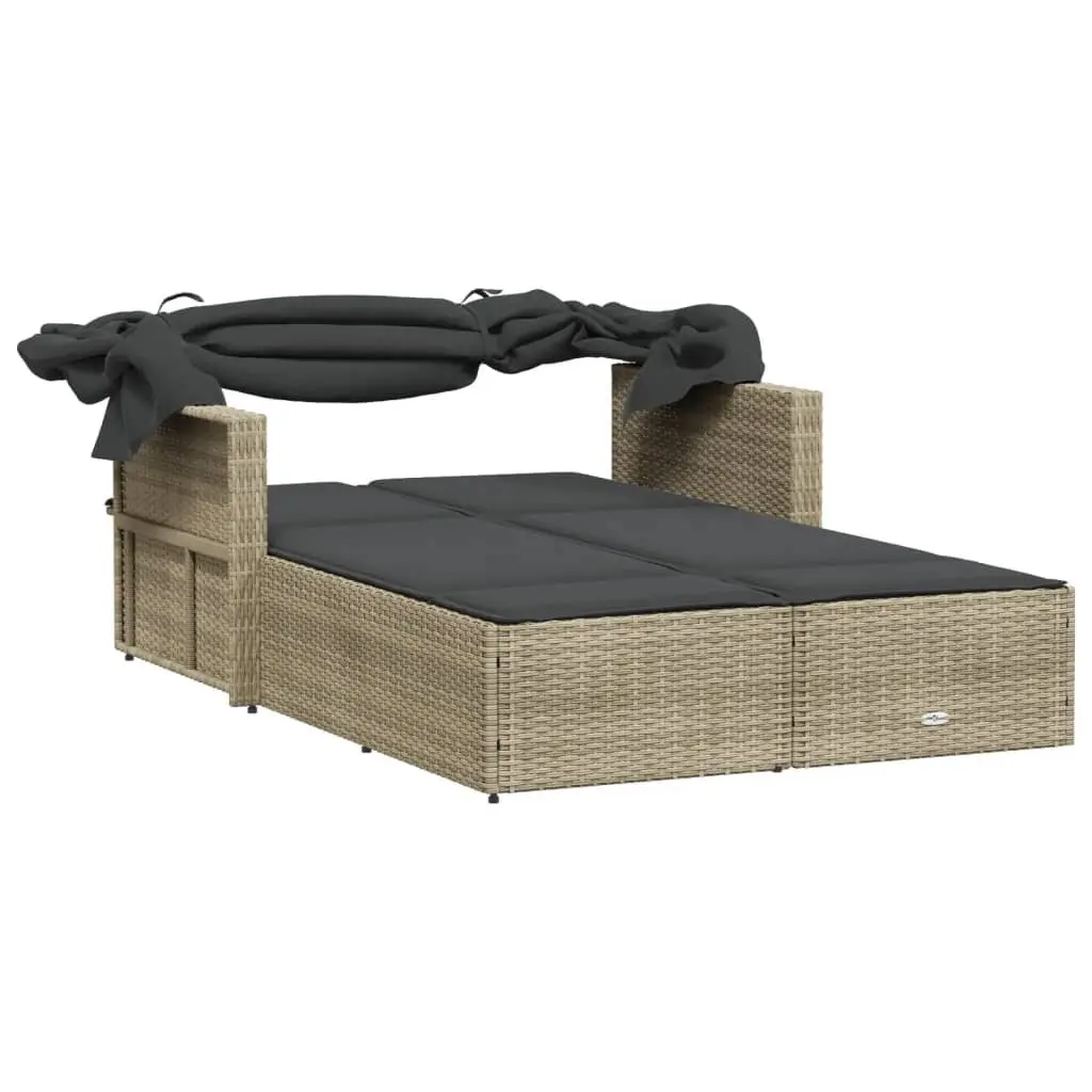 Double Sun Lounger with Adjustable Canopy