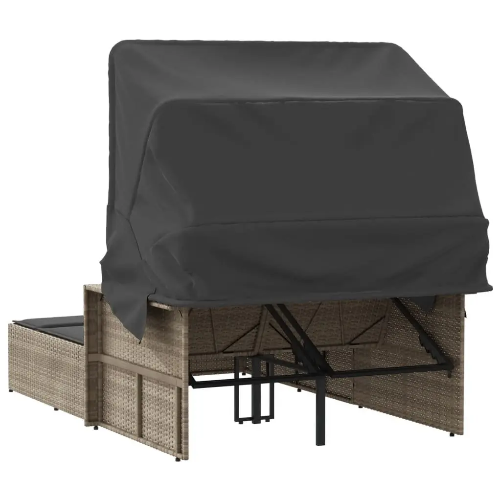 Double Sun Lounger with Adjustable Canopy