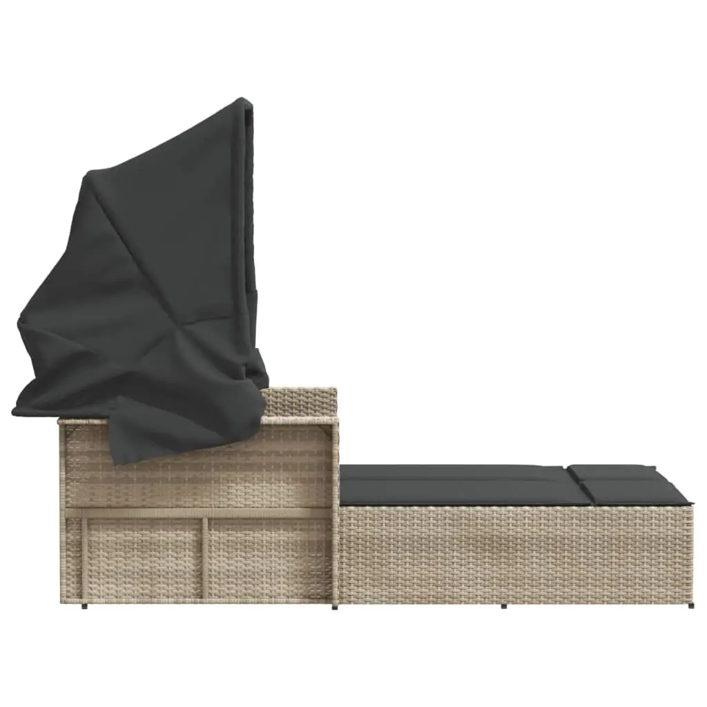 Double Sun Lounger with Adjustable Canopy