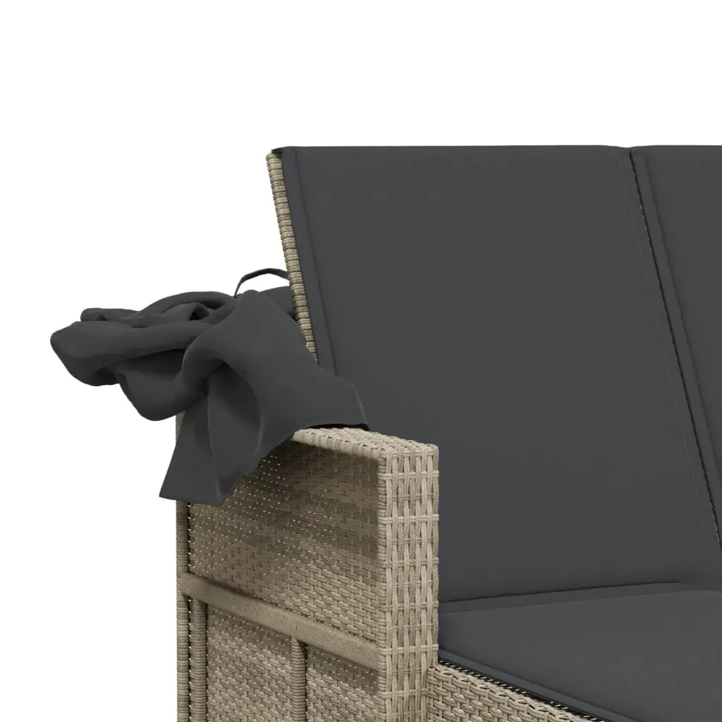 Double Sun Lounger with Adjustable Canopy