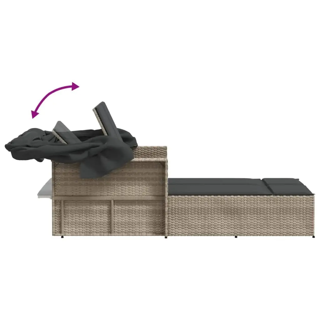 Double Sun Lounger with Adjustable Canopy