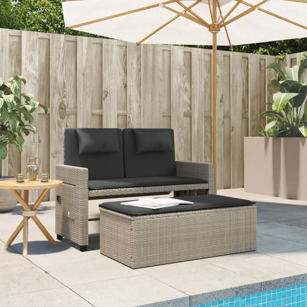 Grey 2-in-1 Loveseat Sofa Bed for Outdoors