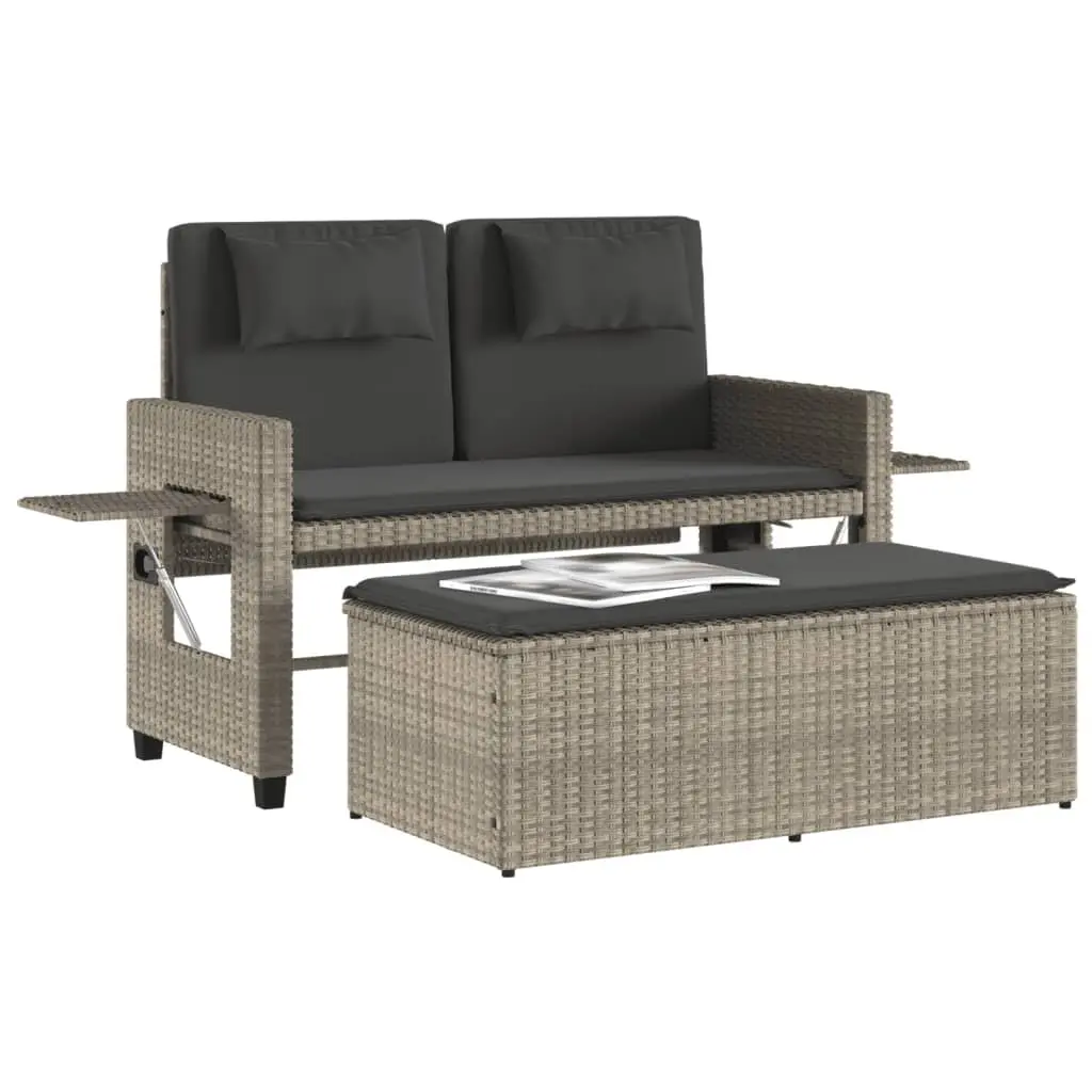 Grey 2-in-1 Loveseat Sofa Bed for Outdoors