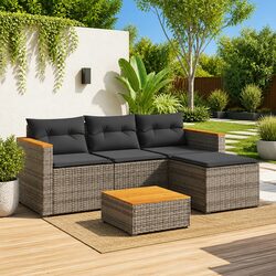 Durable 3 Piece Outdoor Garden Sofa Set with Cushions