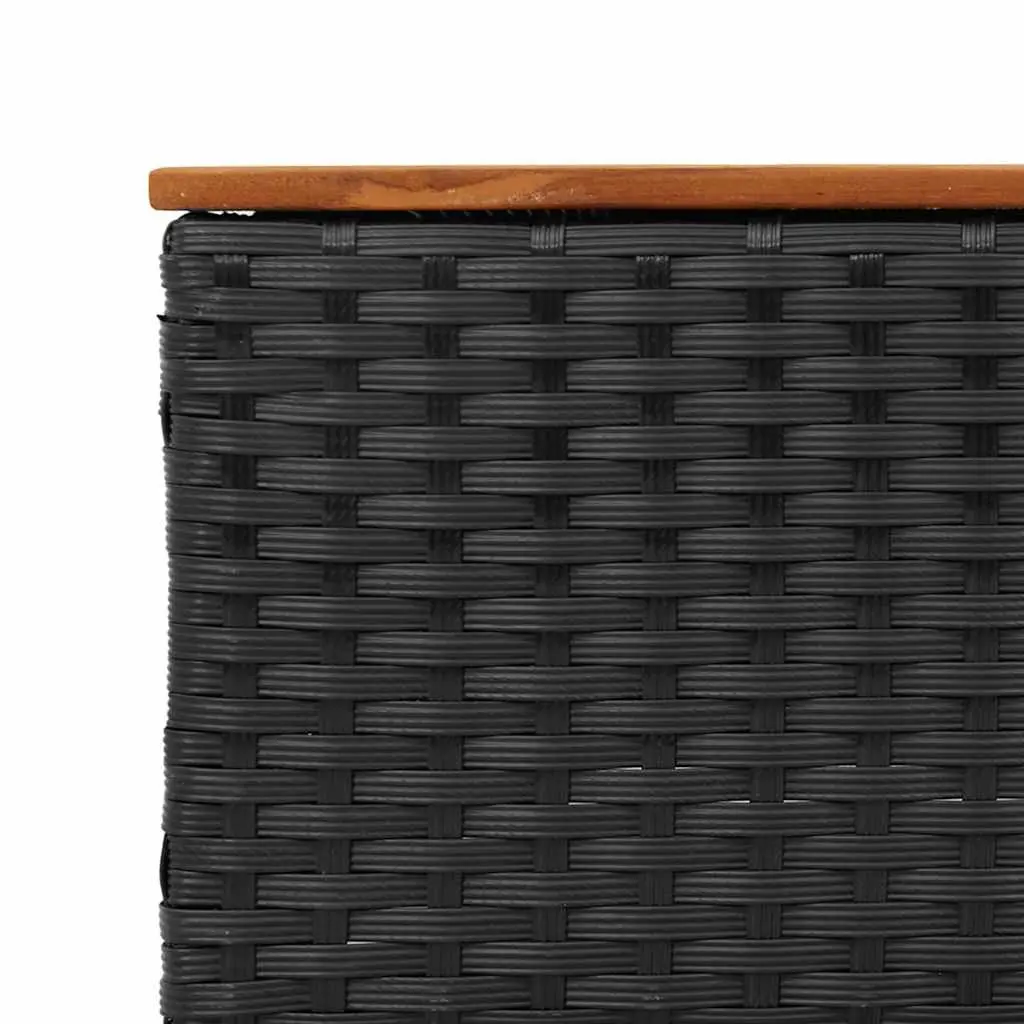 3-Seater Garden Sofa PE Rattan Powder-Coated Steel Black