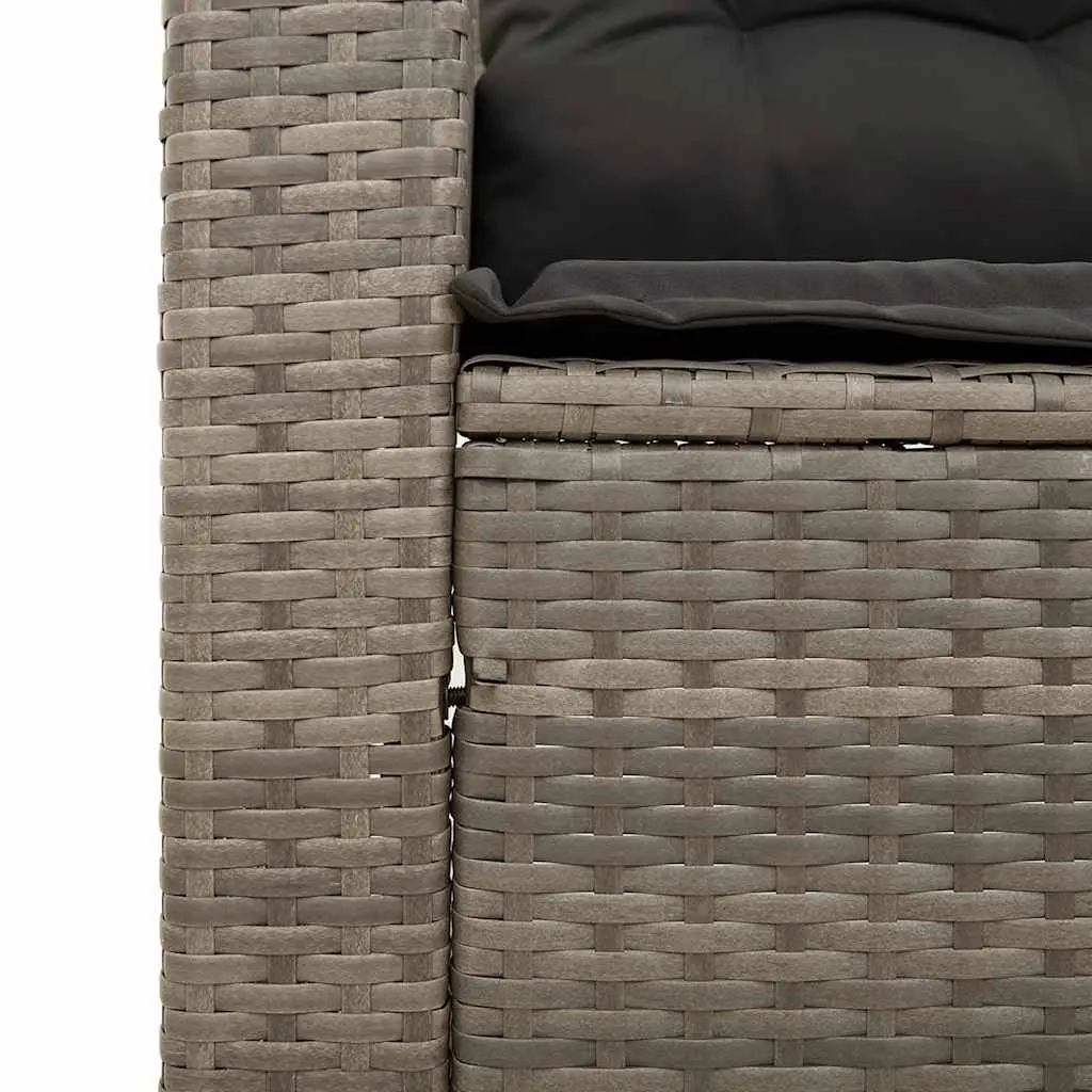 3-Seater Garden Sofa with Cushions in Grey