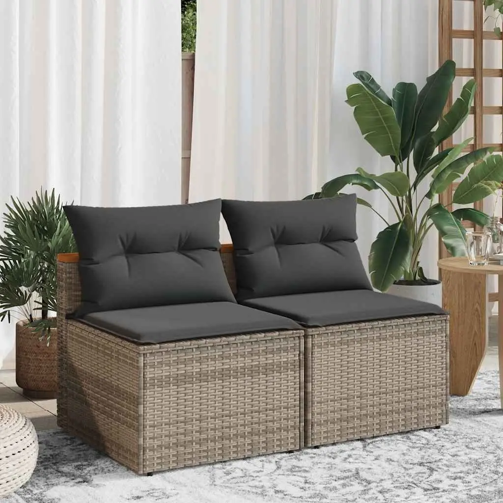Outdoor Garden Sofas PE Rattan 2 Piece Set Grey