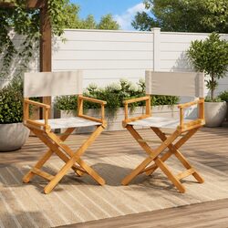 High-Quality Folding Director Chairs 2 Pack in Cream
