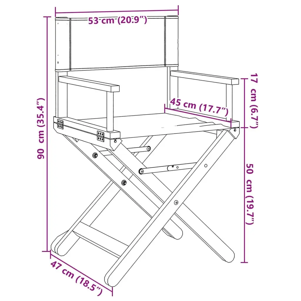 Folding Director Chairs 2 Pack in Cream