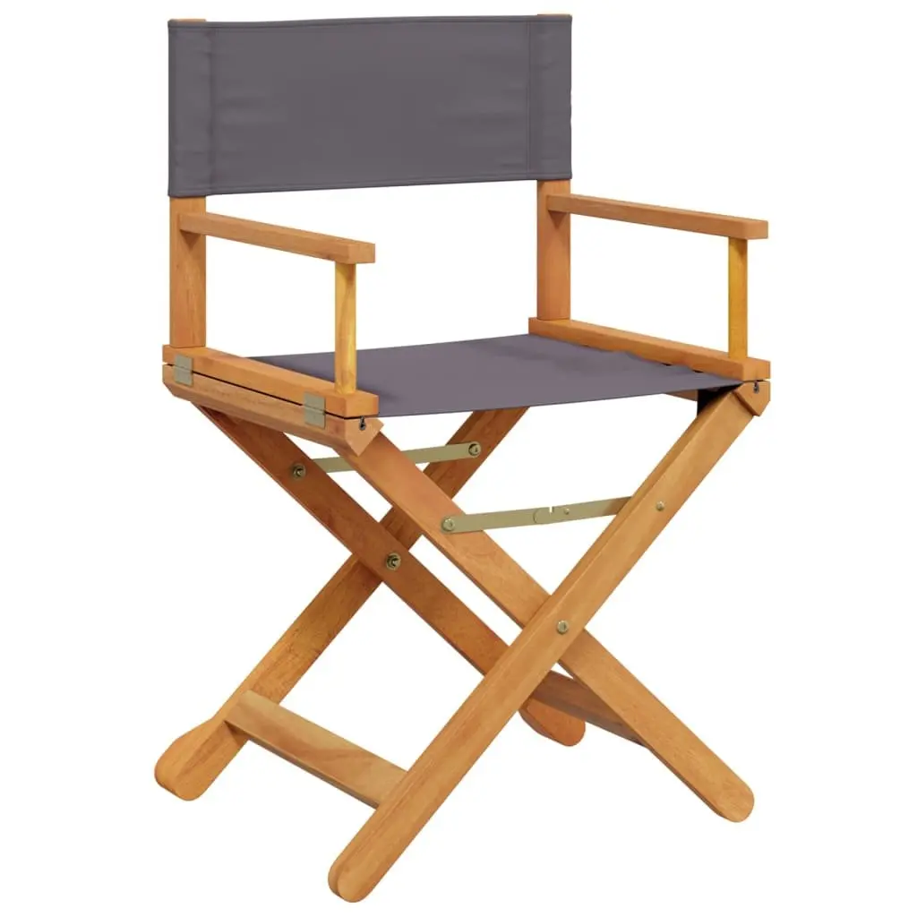 Grey Fabric Folding Director Chairs 2 pcs
