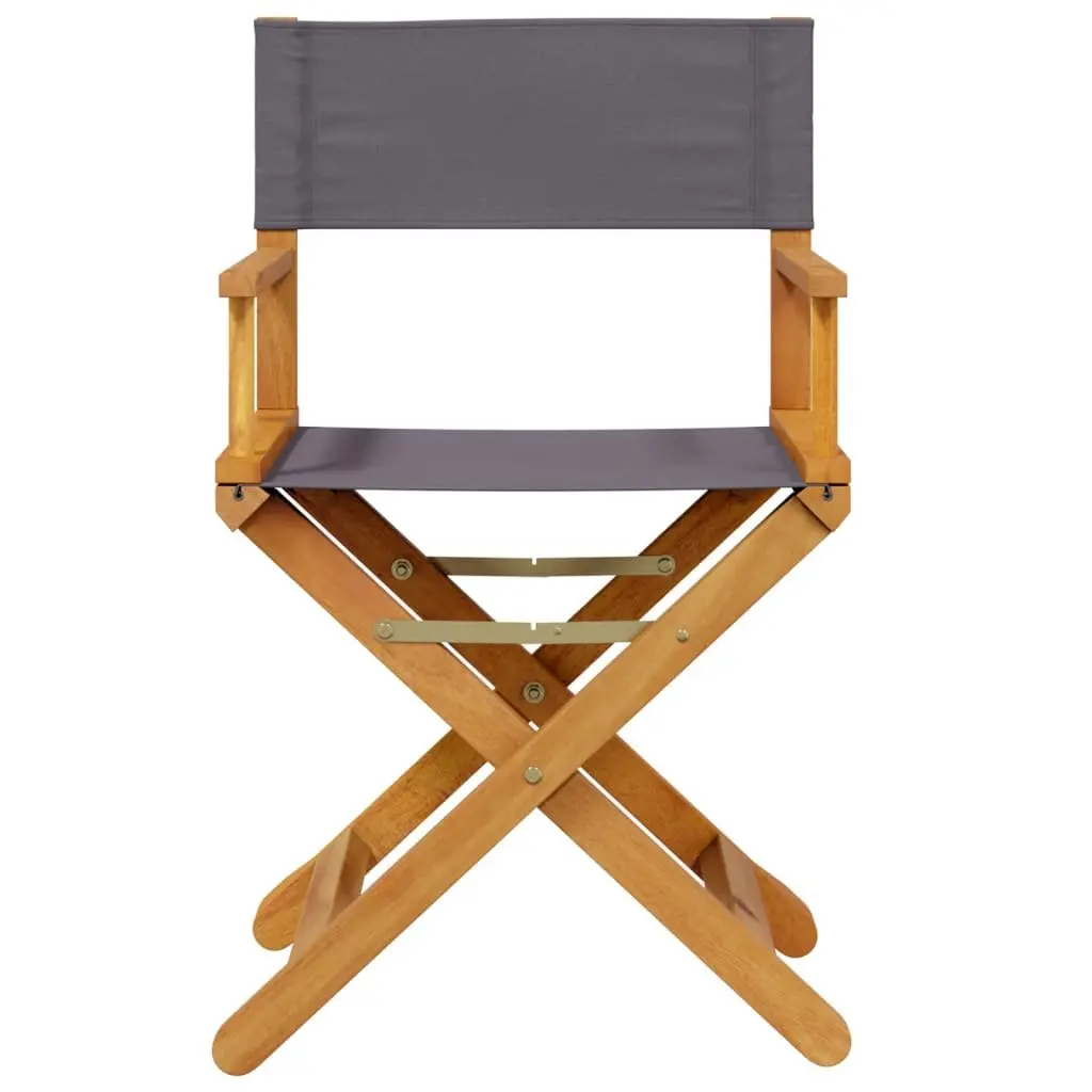 Grey Fabric Folding Director Chairs 2 pcs