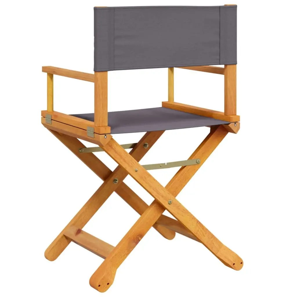 Grey Fabric Folding Director Chairs 2 pcs