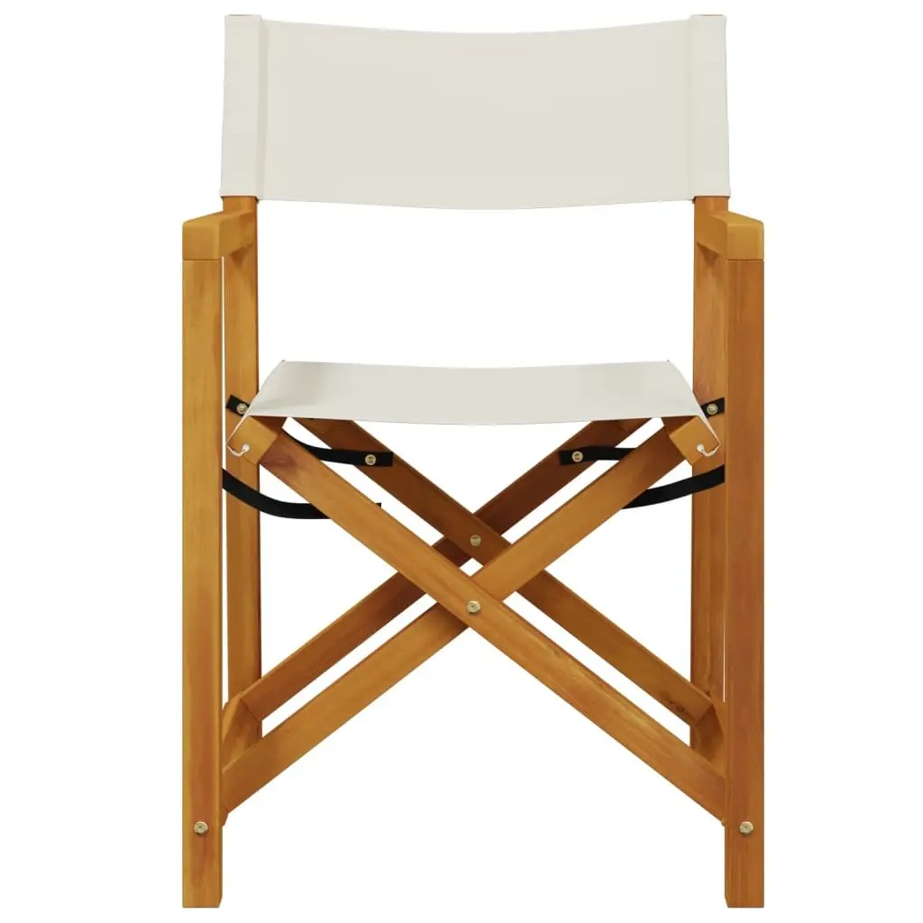 Folding Director Chairs Solid Acacia Wood Cream Outdoor 2 Pieces