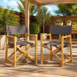 Premium Folding Director Chairs 2 pcs for Outdoor Use
