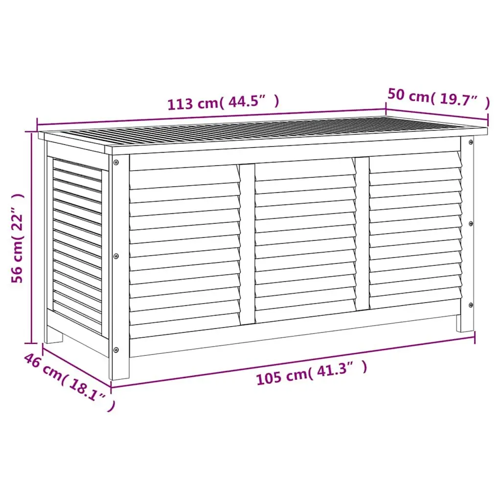 Solid Acacia Wooden Garden Storage Box for Outdoor Use