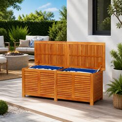Premium Acacia Wood Garden Storage Box 150x50x56cm