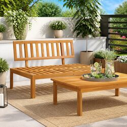 Acacia Wood Pallet Sofa Middle Section for Outdoor Use