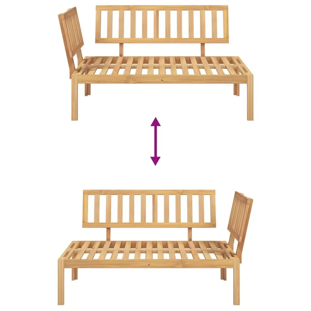 Modular Corner Sofa in Solid Acacia Wood for Outdoors