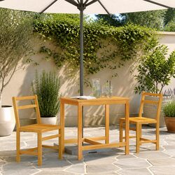3 Piece Solid Acacia Wood Balcony Set for Outdoors