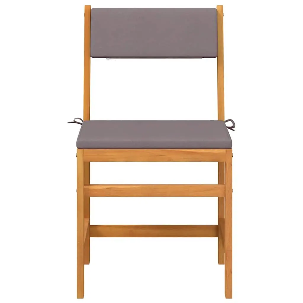 Solid Acacia Wood 3 Piece Balcony Set with Cushions
