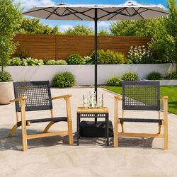 Durable 3 Piece Black Bistro Set for Outdoor Enjoyment