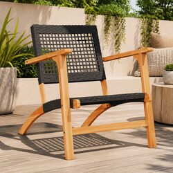 Sturdy Outdoor Garden Chairs Set 2 with PE Rattan Design