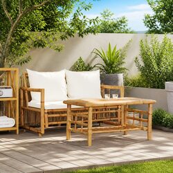 Durable Bamboo Garden Sofa Set with Cushions